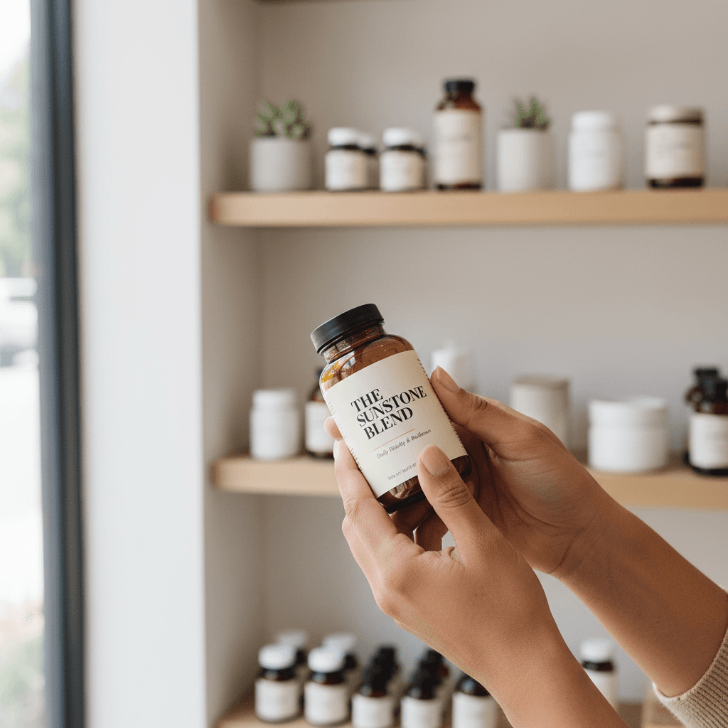 Customer with Audizen supplement bottle