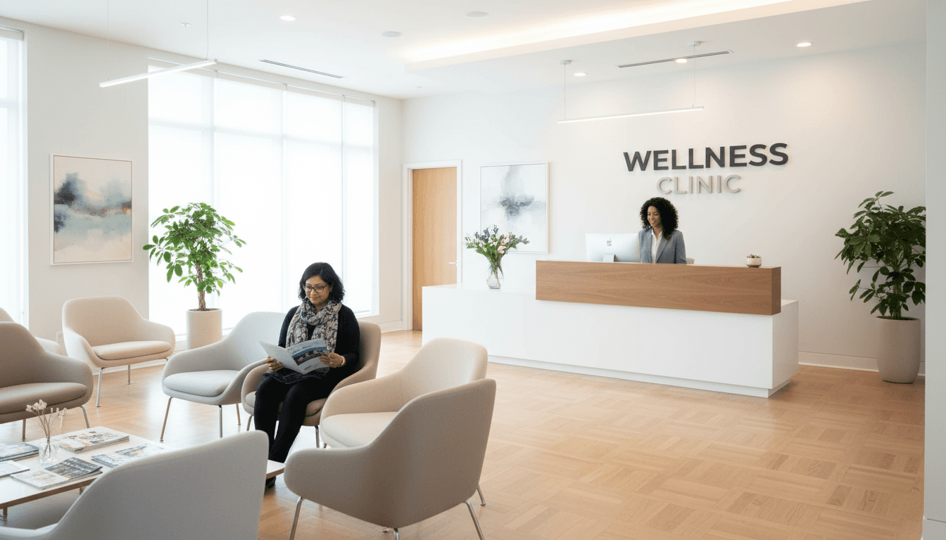 Modern medical-themed workspace